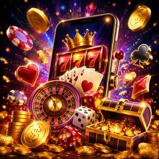 Celular com o aplicativo de jogos da e59.com aberto na tela inicial